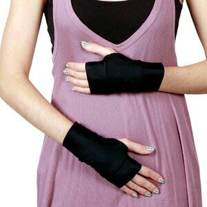 Short Fingerless Costume Gloves Black Gothic Wedding Steampunk Outfit Gothic Psy